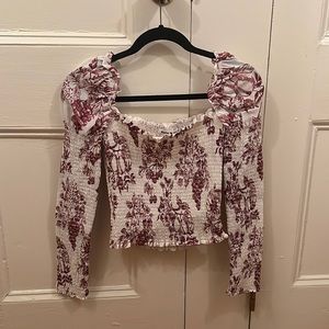 Reformation Long-Sleeve Floral Top